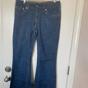 Blue jeans straight leg low rise